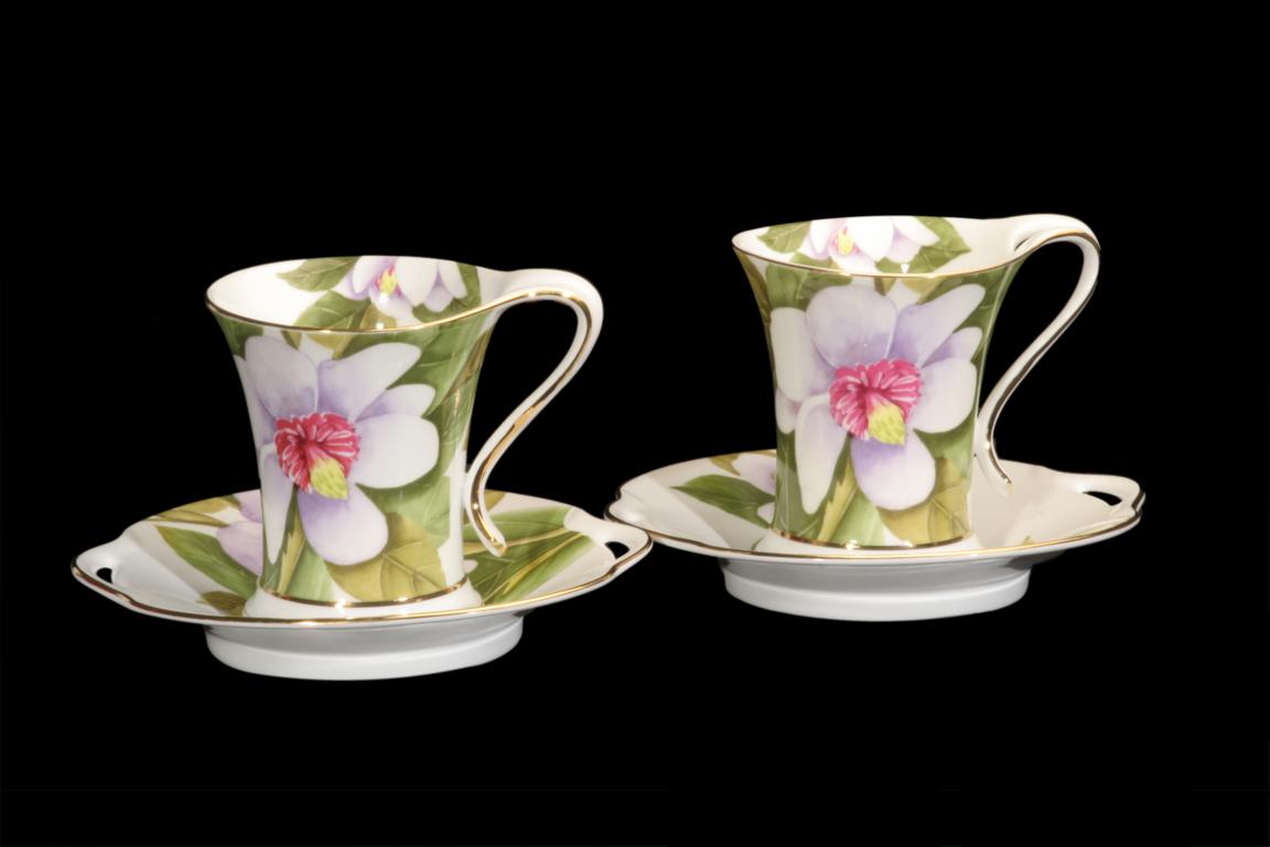 Magnolia 2 Cup & Saucers Set